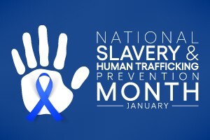 National Slavery & Human Trafficking Prevention Month January Logo